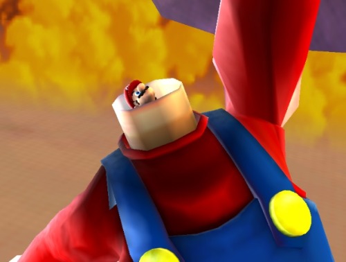 suppermariobroth:  In Super Mario Galaxy, whenever Mario drowns in a swamp, his hand reaches out from under the surface before being sucked in. However, since Mario’s head is so big, he cannot raise his hand above the surface without his head being