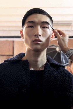 homme–models:  Kim Sang Woo at Matthew Miller AW14 Backstage