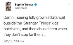 derryintheupsidedown: Sophie Turner talking about adult people