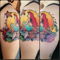 inkeddisney:  Little Mermaid piece done by @xmamawolftattoox