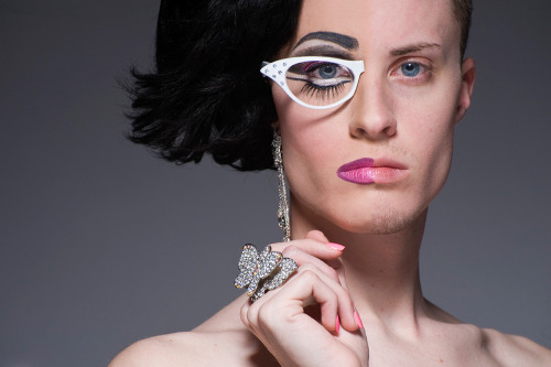blktauna:  wagnetic:  drjules64:  http://imgur.com/a/6tJvd?gallery Drag queens in half drag.  Very cool.  Ok, but how do you get half a pair of glasses to stay on your face?!?!  the force of sheer fabuluous  Fabulous levels are reaching critical levels