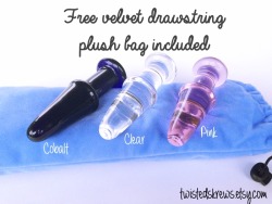 twistedskrews:  CUSTOM glass butt plugs now available!  See