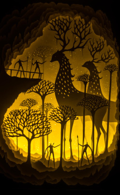 asylum-art:  New Backlit Paper Sculptures by Deepti Nair and