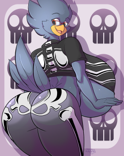 jaehthebird:  BB feeling the halloween spirit! ovo enjoy her boney butt! 