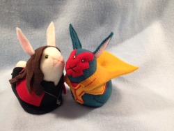 buneesi:  Wanda Maximoff and The Vision bunnies!made by The Stitchy