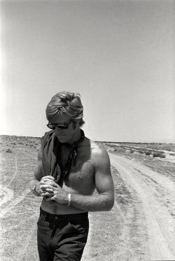 bonjour-paige: Robert Redford on the set of Little Fauss and
