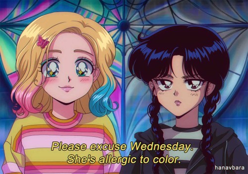 hanavbara:  wednesday as anime 🖤🕷️🕸️