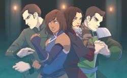 denimcatfish:  Team Avatar from Legend of Korra in their Book