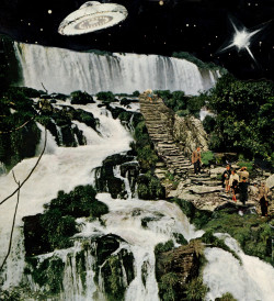 pleasant-valley:  saucer falls (collage)  art // magazine cut
