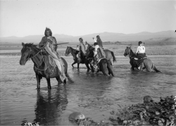 thebigkelu: Native American (Ute) scout party, mounted on horseback,