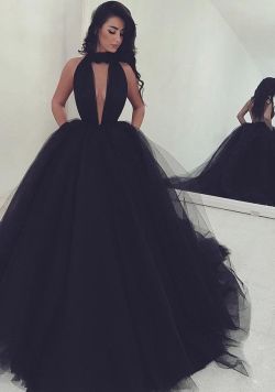 belle-rebel-x:  Ball Gown Tulle Sweep Backless Dress