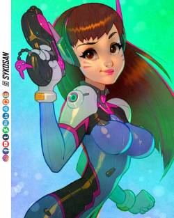 sykosan:  Finally, here’s my own coloured version of D.Va :)