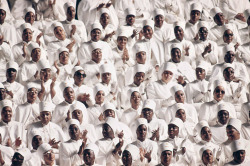 eternallybeautifullyblack:  Muslim women dressed in white applaud