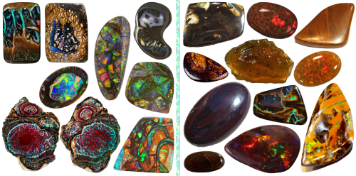 tenaflyviper:  18 Various Kinds of Opals   When most people think of an opal, they might think of a milky-colored stone containing a rainbow of stripes or flecks inside it.  What many people don’t know is that they are incredibly diverse in appearance,