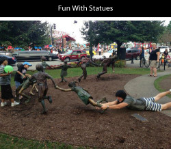 tastefullyoffensive:  People Having Fun With Statues (Part 1) [via]Previously: