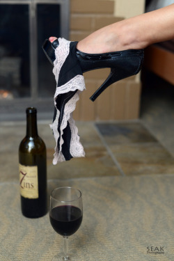 I hope she doesn’t drop her underwear in the wine.  That’d