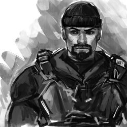 mechacrowe: Have a very sketchy wip of Gabriel Reyes. 