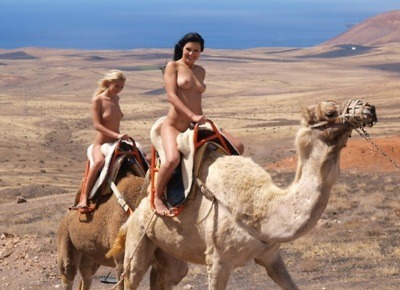 Nude Camel Riding