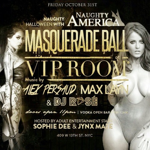 This Friday at the VIP Room in NYC go and celebrate Halloween with the one and only @jynxiemazie and porn star Sophie Dee. Don’t miss out!!!!