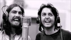 soundsof71:  George & Paul at EMI Studio 3 on Abbey Road,