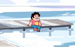 I think Steven kicking his feet off the dock while waiting for