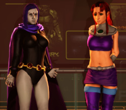 deadboltreturns:  Preview of Red Menace’s Raven and Starfire