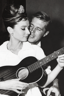 vintagegal:  Audrey Hepburn and George Peppard on the set of