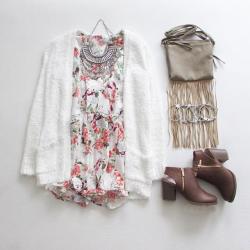 fashionsensexoxo:  Cardigan - HERE Dress - HERE 