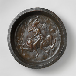 historyarchaeologyartefacts:Plate with Wife Beating Husband,