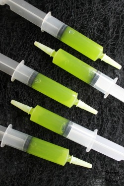 sweetoothgirl:   Reanimation Reagent Rum Jello Shots for Halloween