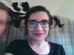 gwyn just put my hair in pigtails, because one of my kids suggested