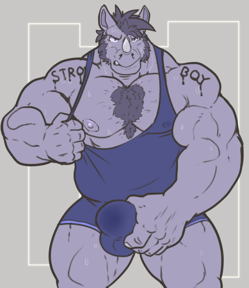 grimfaust: Singlet on, got a good sweat goin, ready to get dirty for @ThatBritRhino 
