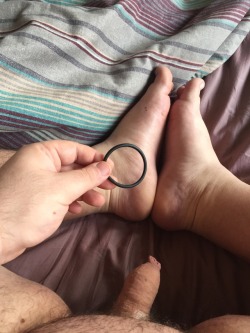 zozze:  Silicone cock ring play. Felt so good 