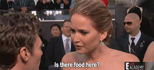 seducedbylawrence:  Jennifer Lawrence   food 