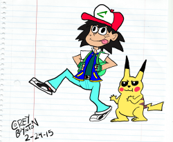 captain-cinnamon:  I was too lazy to draw a background, so Ash