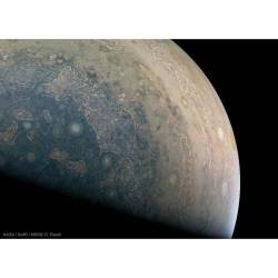 Cloud Swirls around Southern Jupiter from Juno #nasa #apod #swri