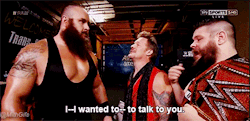 mithen-gifs-wrestling:Kevin Owens wants a man-to-giant-man talk