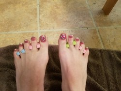 Toes are finally done   Feeling so slutty and sexy