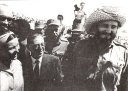  Simone de Beauvoir, Jean-Paul Sartre and Fidel Castro during