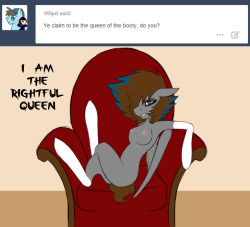 cloppy-pony:  Asked by 169pd, feat ask-backy the Queen of butts,