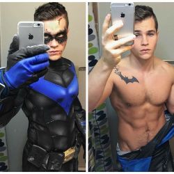 dilfweed:  Nightwing, with a batman tattoo. I’m about it can