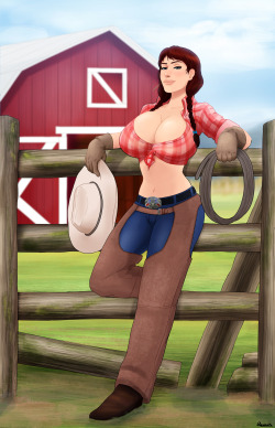 Commission for furryjibe of his cowgirl OC