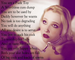 sissyrulez:  Just in case any of you sluts forget your place