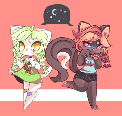 mskneesocks:  two lil spacecats ’ ^’!!mimi on the right belongs