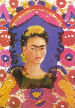 lonequixote:  Self Portrait - The Frame, 1938 ~  Frida Kahlo