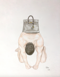 men-on-paper:  Birkin Colour Pencils on Paper . 210 mm x 297