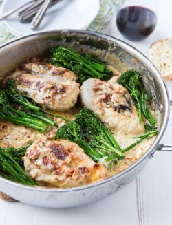 foodffs:  Creamy Skillet Chicken with Sun-dried TomatoesReally
