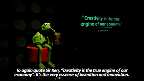 sandandglass:  The Creative Act of Listening to a Talking Frog   Kermit the Frog gives a talk on creativity and creative risk-taking 