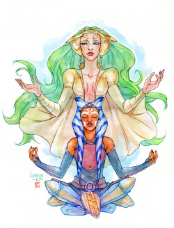 lorna-ka:Ahsoka and the Daughter,  commissioned by @studaslop