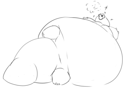 gramblezone:This is a character I’ve been playing around with, he’s a dinosaur made out of dough that loves to bake.  He can change his flavor/appearance by eating different ingredients.  If he goes to sleep or spends a significant amount of time